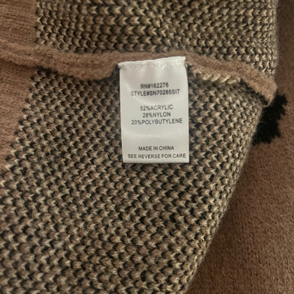 Leopard Print Cardigan Sweater - Brown - Picture 4 of 4